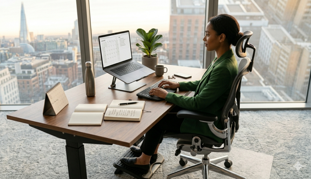 Espacio de trabajo ergonómico para mejorar la productividad